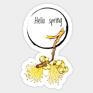 Hello spring - yellow flower Sticker